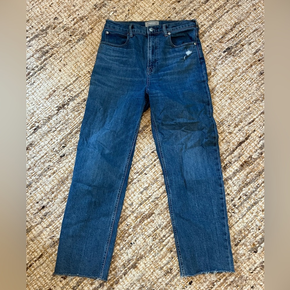 Everlane Way High Straight Leg Jean - Medium Distressed - 30 Long - EUC